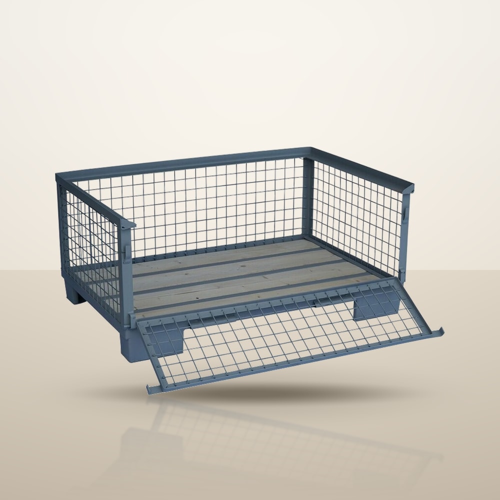 Halbhohe Gitterbox mit ganzer Klappe